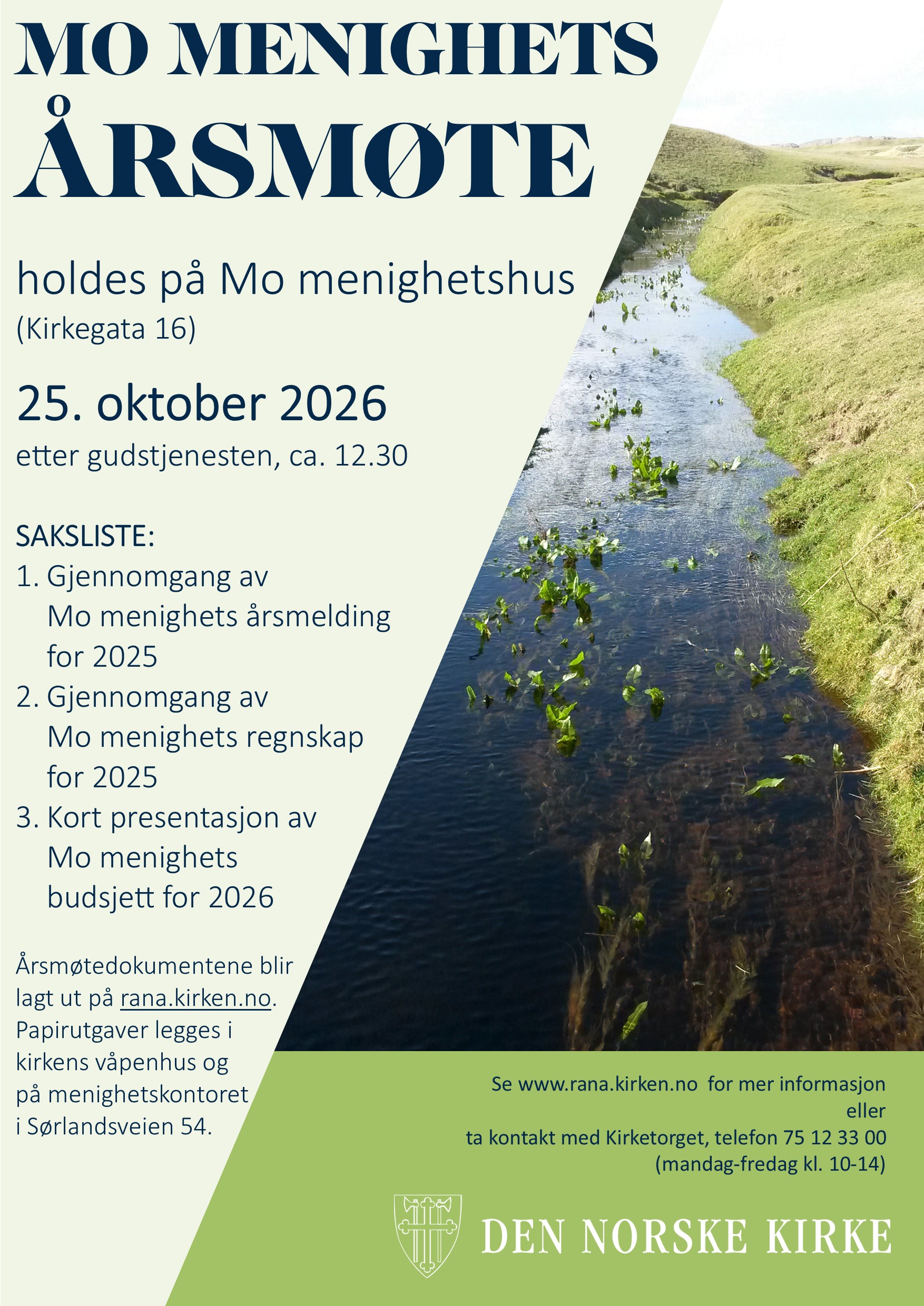 Mo menighets årsmøte 25. oktober